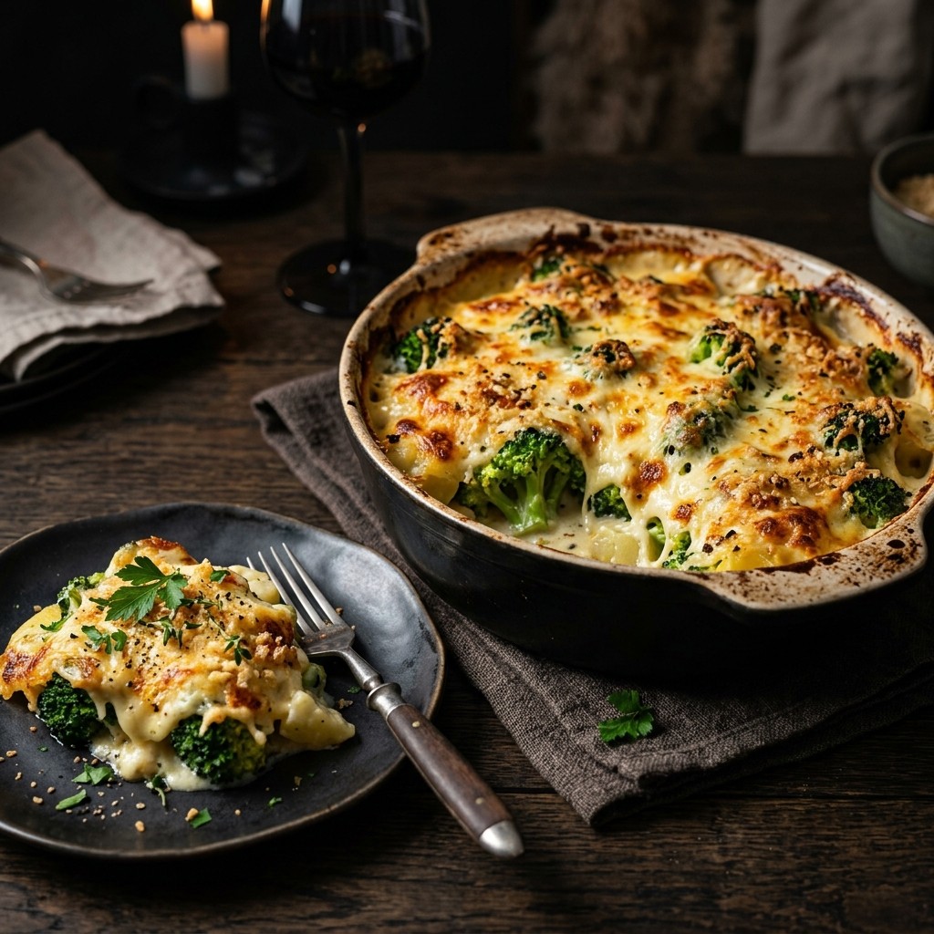Brokkoli Auflauf Rezept mit Käse überbacken