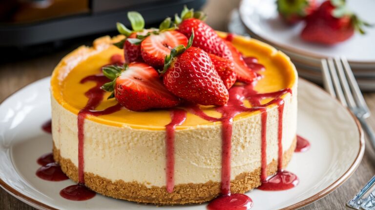 Cremiger Käsekuchen ohne Boden aus dem Airfryer